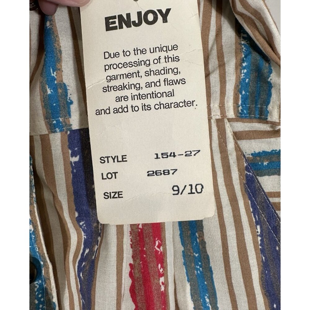 Vintage Retro 80’s 90’s Y2K Striped NWT Button Front Jumpsuit Size 9/10 - Picture 10 of 12